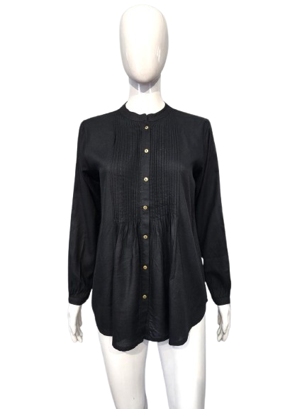 Heavy rayon short top in black