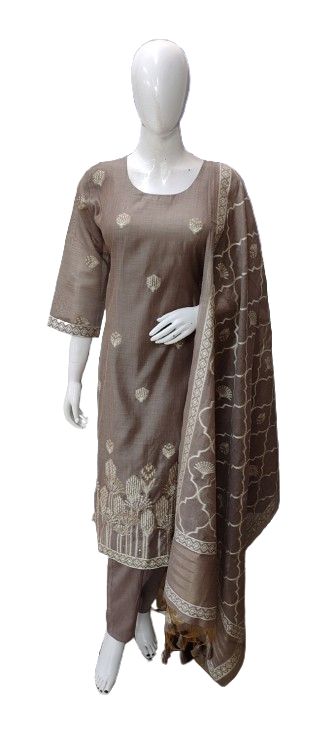 Pure jamdani beautifully embellished lining suit set