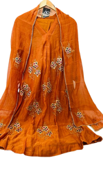 Pure mul Pretty applique work Mul chanderi lining suit set true to size