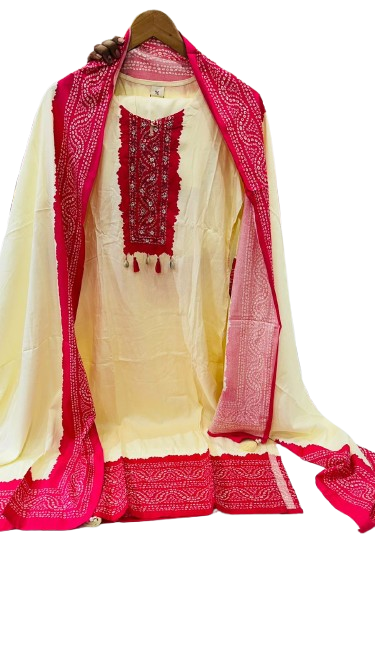 Heavy rayon with beautiful hand work suit set