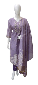 Pure Jamdani hand woven premium embroidered suit set