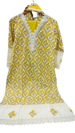 Pure Cotton lace detailing full suit set