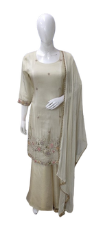 Gold shimmer heavy detailing sharara suit set