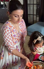 Pure cotton Alia cut half lining suit set