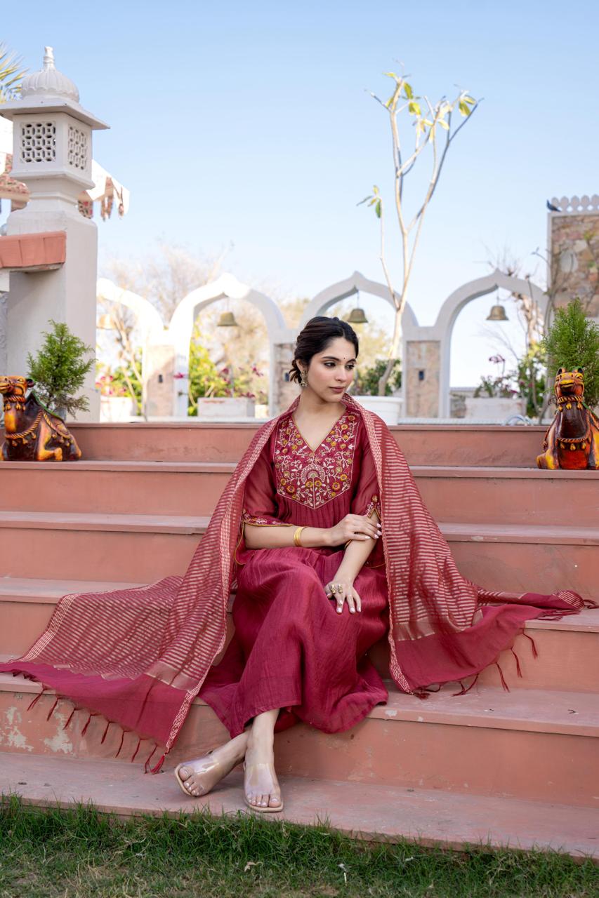 Super pretty Mul chanderi suit set