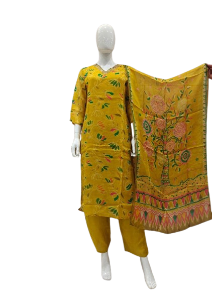 Pretty georgette lining slim fitfull suit