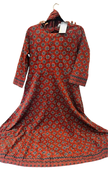 Pure cotton designer back Anarkali suit set