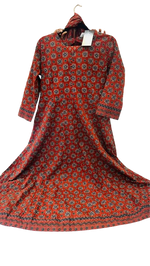 Pure cotton designer back Anarkali suit set