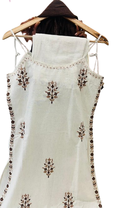 Noodle adjustable strap fully embroidery suit set