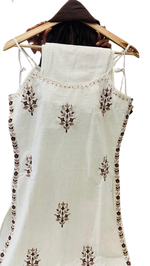 Noodle adjustable strap fully embroidery suit set