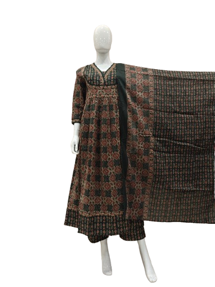 Pure cotton Anarkali suit set