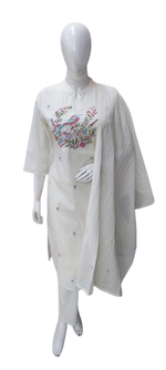 Dobby cotton embroidery suit set