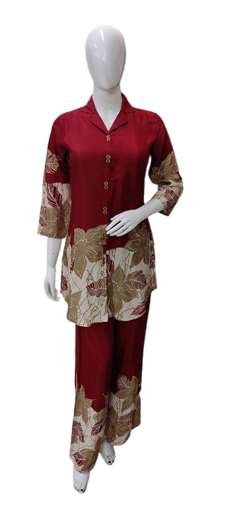 Pure crepe digital printed. Co ord set