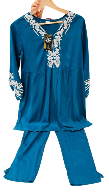 Heavy rayon embroidered co ord