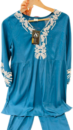 Heavy rayon embroidered co ord