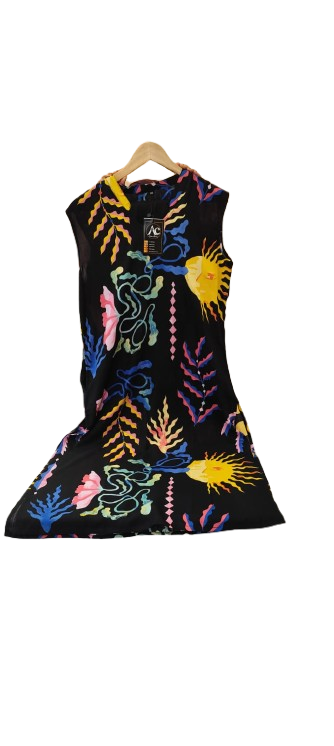 V neck heavy rayon with extra sleeves n pocket