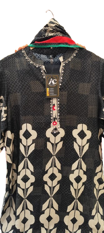 Russian silk digital printed suit set