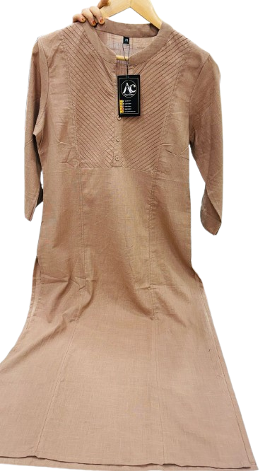 Smart biscuit colour cotton kurta