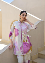 Smart cotton digital printed co ord set in purple