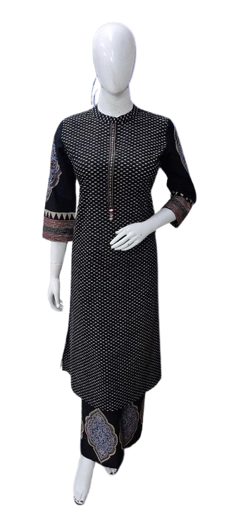 Restocked premium cotton kurta pant in black