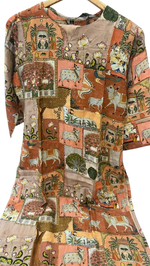 Cotton silk pichwai katha stitch kurta pant