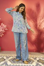 Pretty pretty shiffon short top in blue