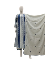 Super premium cotton lining suit set in blue