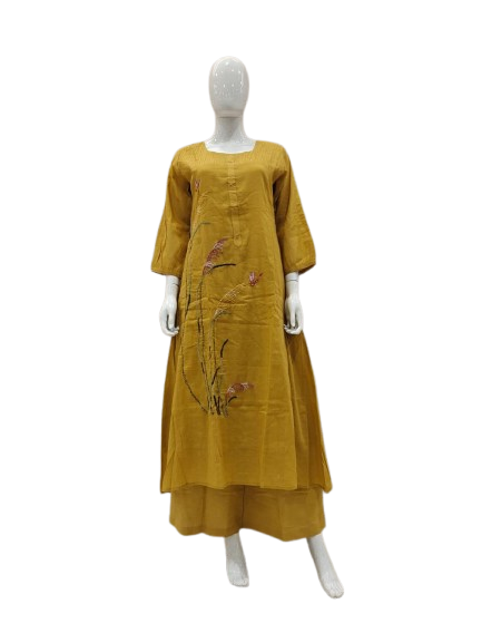 Pure Mul cotton embroidery kurta pant