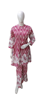 Pink cotton smart co ord set