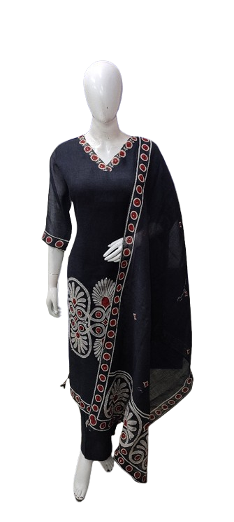 Linen Chanderi lining suit set