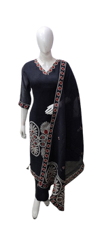 Linen Chanderi lining suit set
