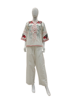 Embroidered lining cotton smart co ord set