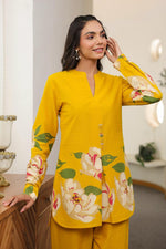 Digital printed cotton co-ord in yellow