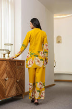 Digital printed cotton co-ord in yellow