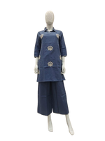 Pretty embroidery cotton co ord in blue