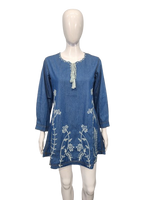 Beautiful denim embroidered short top