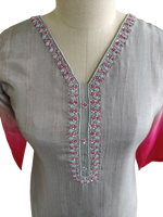 Smart Dola silk ombré effect suit suit paired up with a gorgeous kalamkari dupatta