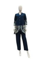 Muslin embroidered co ord set in blue