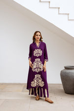 Purple love birds rayon digital printed co ord set