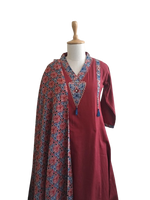 Red indigo cotton full suit set