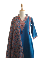 Blue indigo cotton full suit set