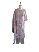 Linen Chanderi embroidered lining suit set