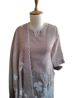 Linen Chanderi embroidered lining suit set