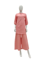 Designer Shifli cotton co ord in peach