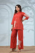 Rust embroidered co ord set