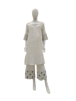 Crush cotton lining embroidered kurta pant