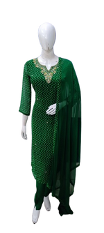 Pretty georgette hand work on yoke suit set (slim fit- margin available) ( advisable to go a size up)