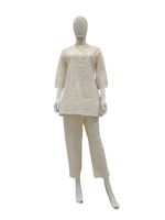 Shifli white cotton lining co ord