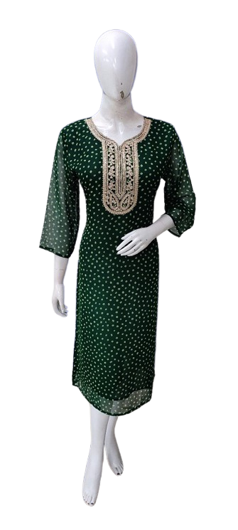 Pretty georgette Zari embroidered lining kurta