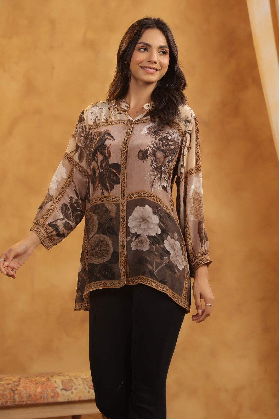 Pure crepe stylish short top